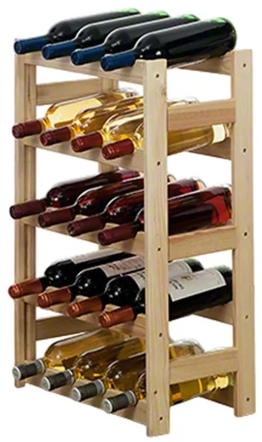 ATMOWOOD Drevený regál na víno - 20 fliaš