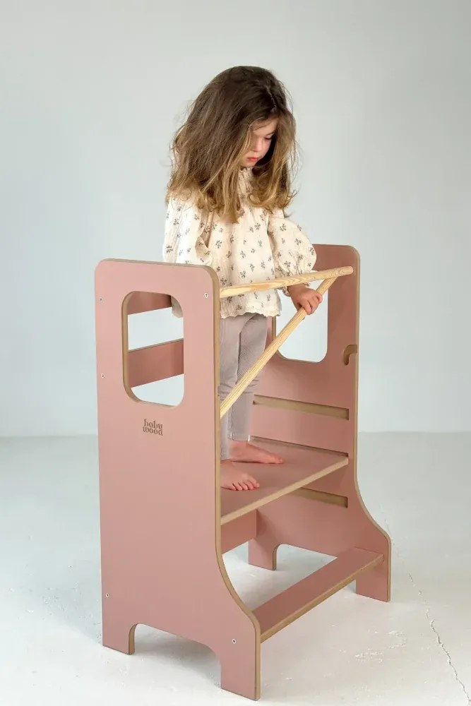 Učiaca veža Montessori pre súrodencov ružová