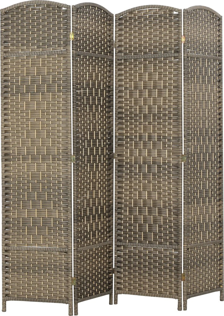HOMCOM 4-dielny paraván 180 × 180 cm, tmavý dub | Aosom