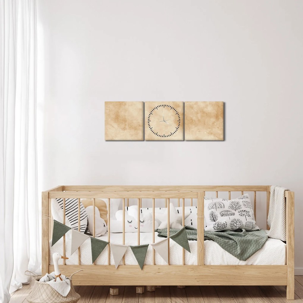 Obraz - Starý papierový pergamen (s hodinami) (90x30 cm)