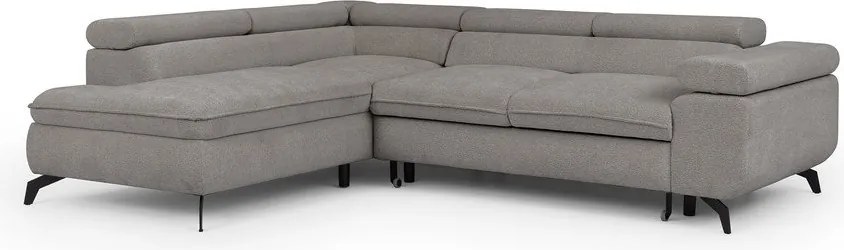 Svetlosivá ženilková rohová pohovka (ľavý roh/do L) Marbeya – Ropez