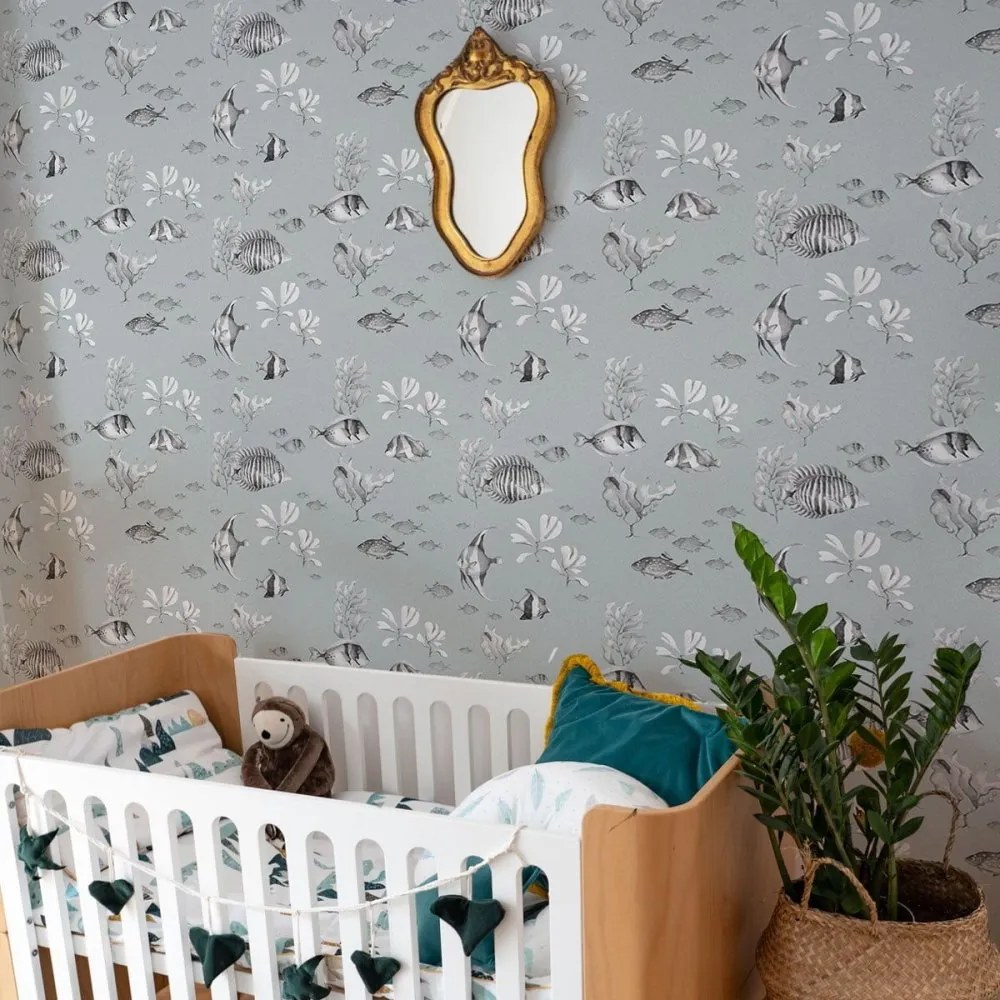 Tapeta čiernobielej rybičky 280x50 cm