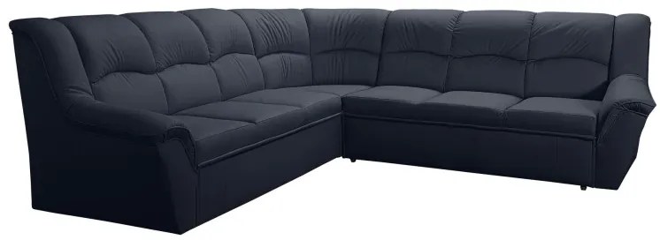 Kožená rohová sedacia súprava Dubaj LUX XXL, tm. modrá (K-58)
