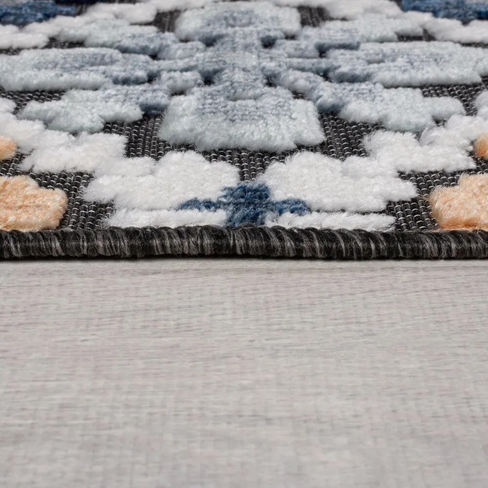 Flair Rugs koberce Kusový koberec Plaza Aster Navy – na von aj na doma - 160x230 cm