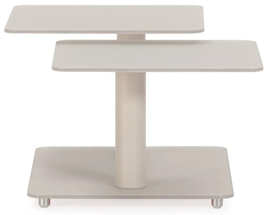 Krémovobiely sklenený konferenčný stolík 54x115 cm Elvi – Marckeric