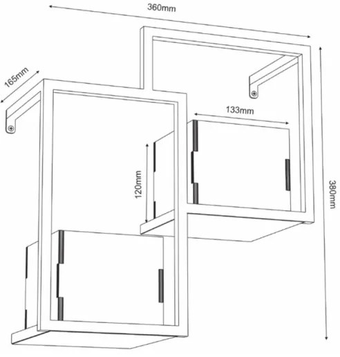 Nástenný kvetináč 38x35,5 cm