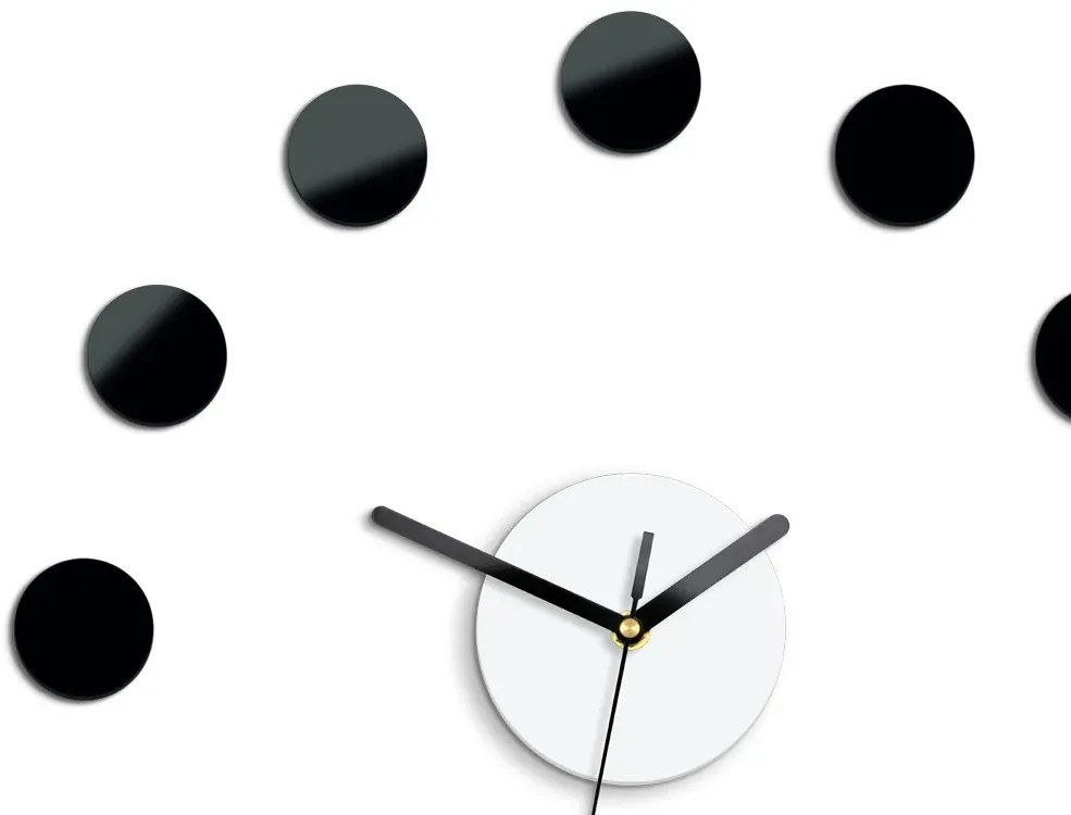Nástěnné samolepící hodiny Rio 40 cm černé/bílé