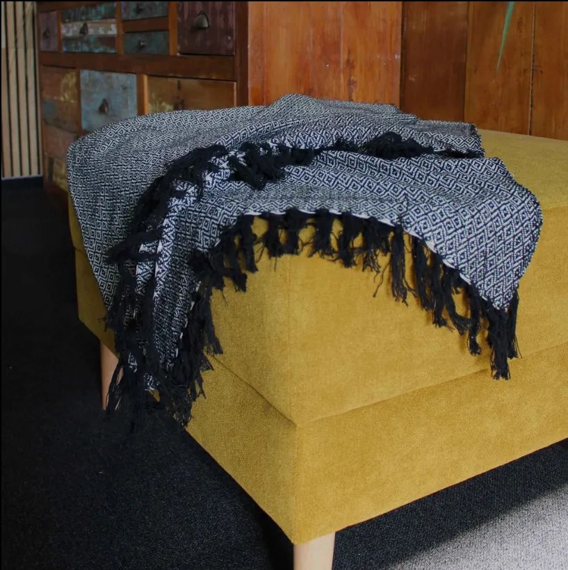 Boho Pohodlný Prehoz - 125 x 150 cm - Drevené Uhlie Sada 5 ks zvýhodnená cena