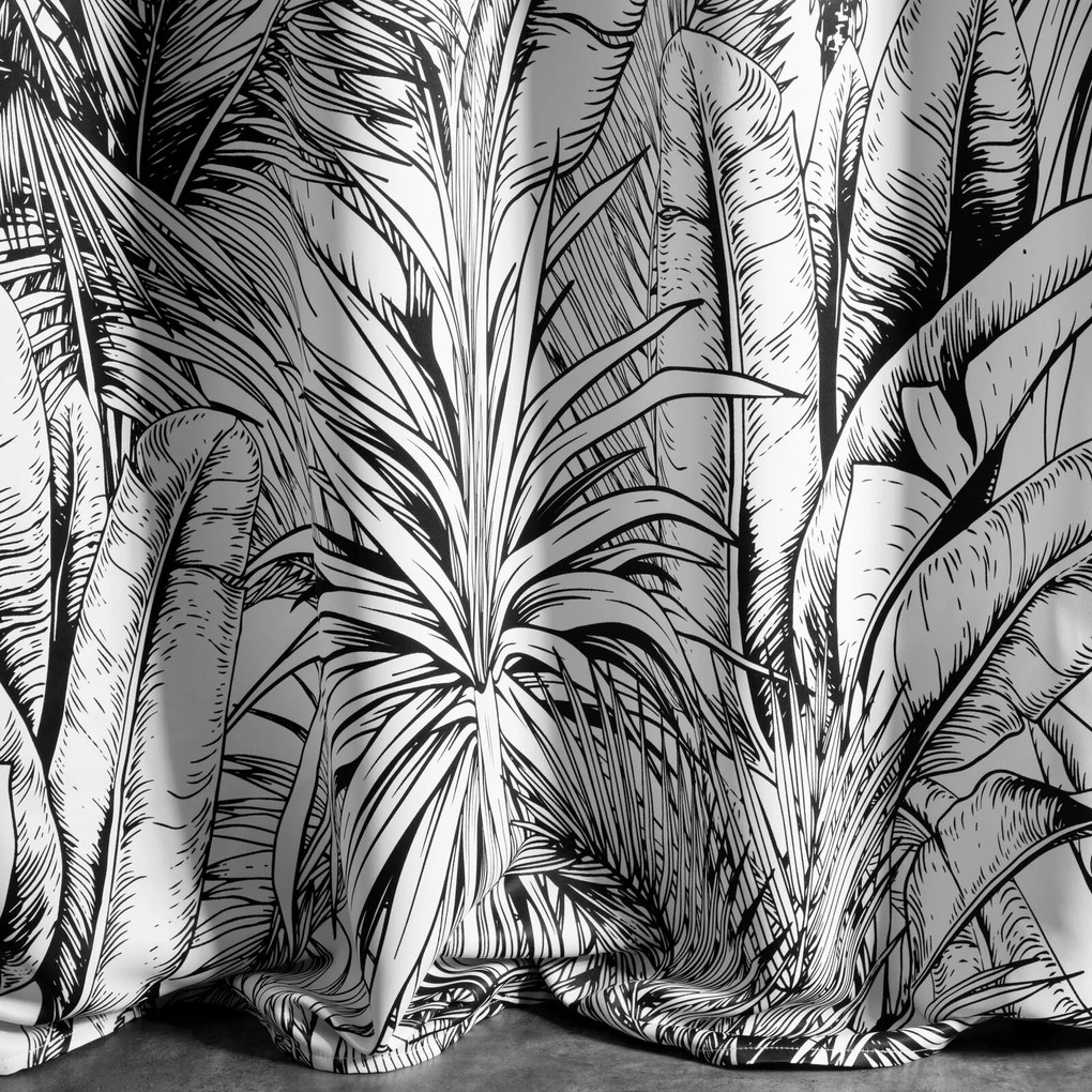 ZATEMŇOVACÍ ZÁVES NA KRÚŽKOCH NERINA 140X250 CM LISTY