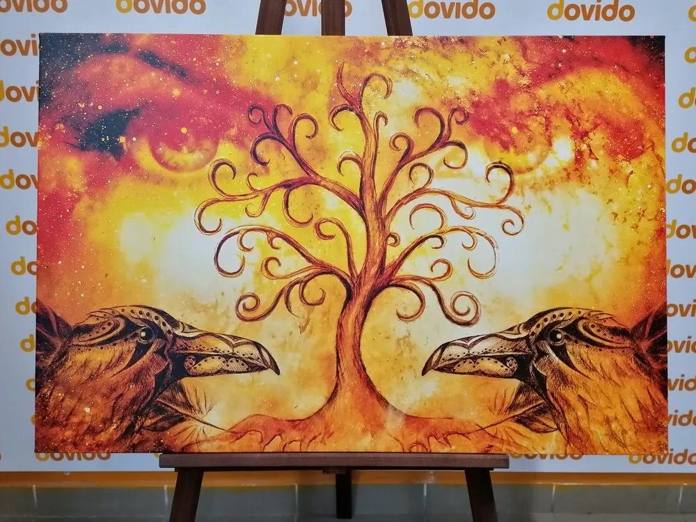 Obraz strom života s havranmi - 90x60
