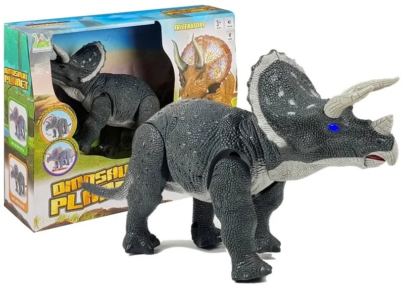 LEAN TOYS Interaktívny dinosaurus Triceratops na baterky