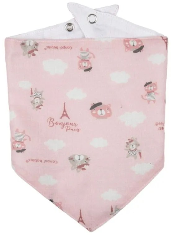 Mušelínové podbradníky 2ks Bonjour paris Pink