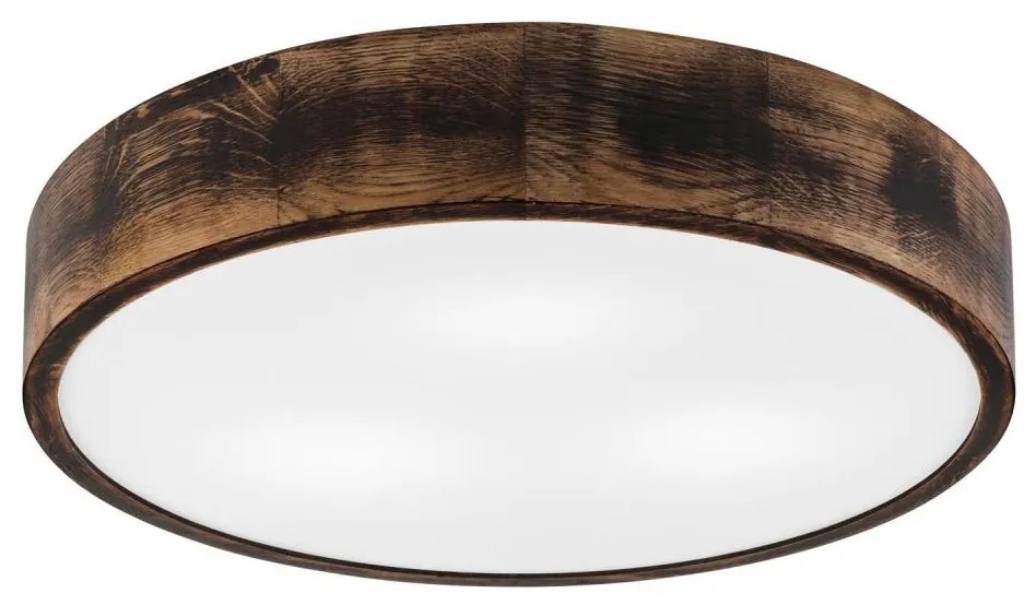 Stropné svietidlo OAK SMOKY 3xE27/15W/230V, pr. 47,5 cm, dub/tmavohnedá