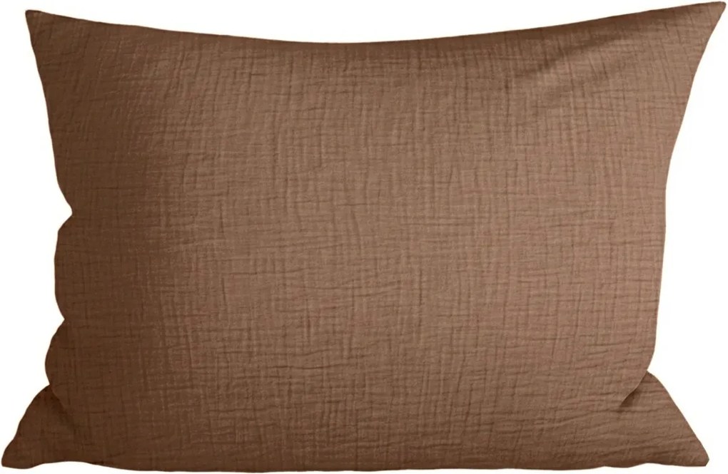 Mušelínová obliečka na vankúš MUSSARI 70x90 cm, svetlohnedá
