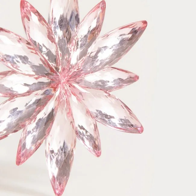 Závesná vianočná dekorácia ASTRE ružová vločka 755248