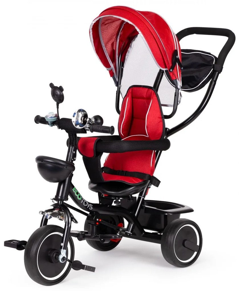Detská trojkolka - kočík Ecotoys BeBe červená