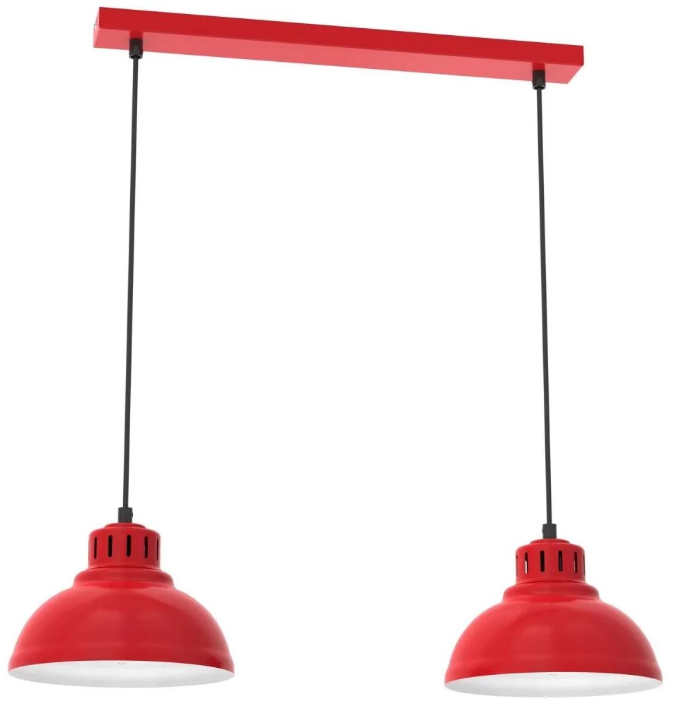 Luster na lanku SVEN 2xE27/15W/230V červená