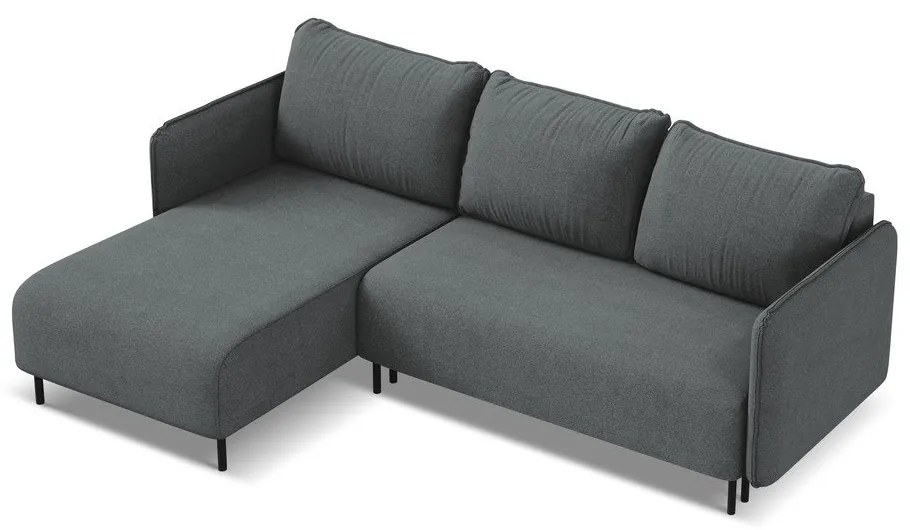 Tmavosivá rozkladacia/s úložným priestorom rohová pohovka (ľavý roh) Luana – Makamii