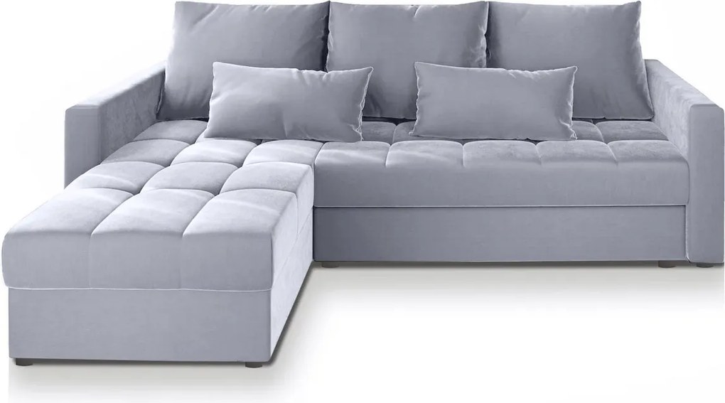 AKCIA Svetlosivá rozkladacia rohová pohovka ZENOVA 220x140 cm, obojstranná II. akosť