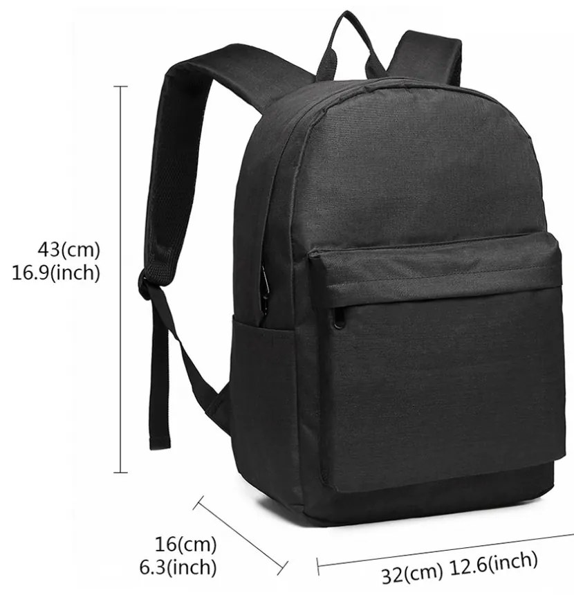 Konofactory Čierny ľahký batoh do školy "Basic" 12L