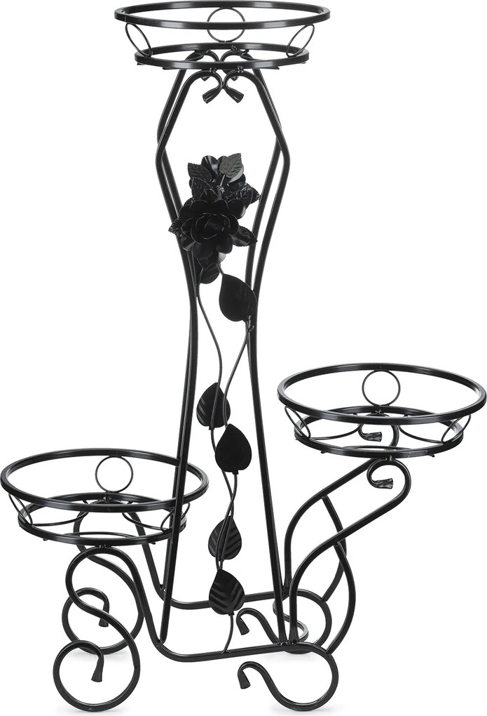 STOJAN NA KVETINÁČ ROSE 92X28X65 CM ČIERNA