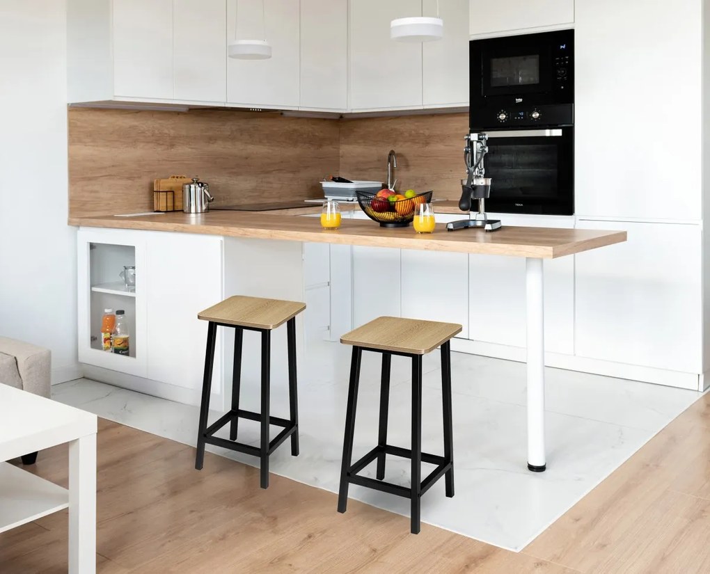 Barová stolička KENT moderná dub/čierna