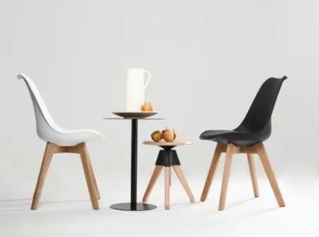 JEREMIE stolička Biela svetlý buk