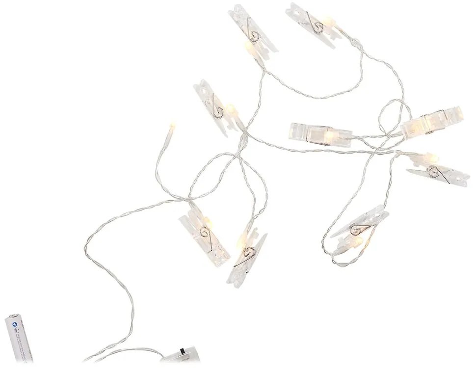 CLIP ART LED Svetelná reťaz s USB štipce 10 svetiel