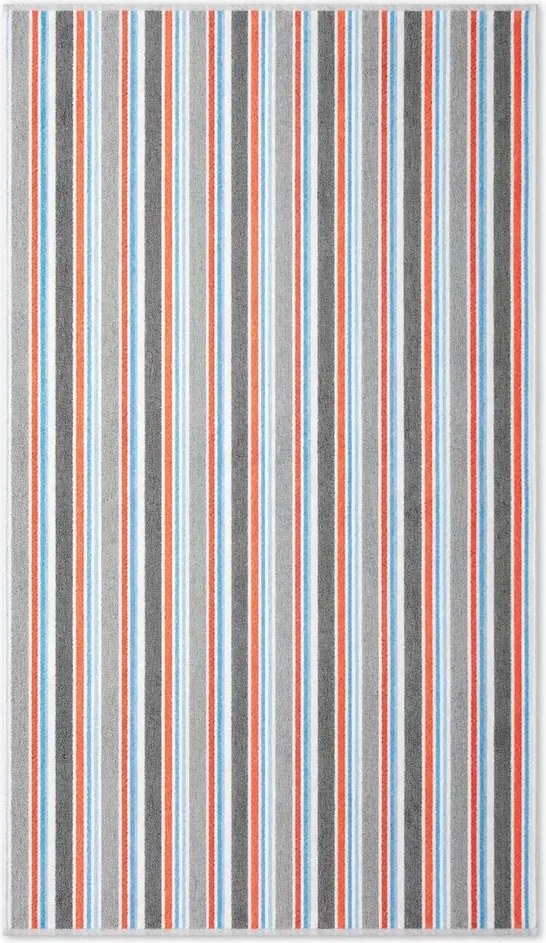 Polášek Plážová osuška s pruhmi - Červená / šedá | 100 x 180 cm