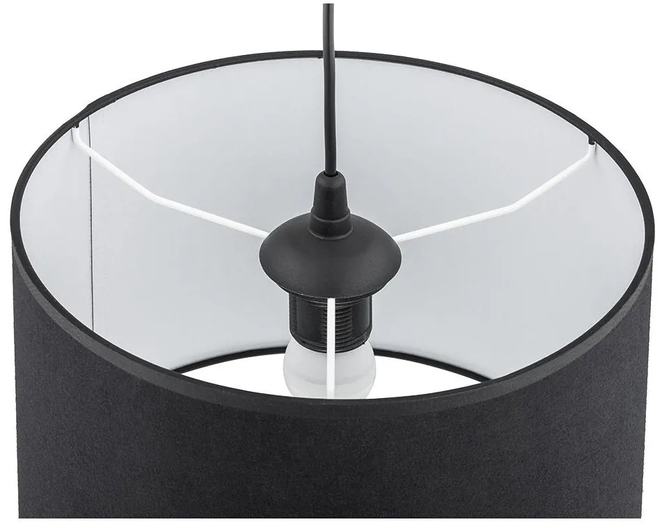 TK-LIGHTING Závesné moderné osvetlenie na lanku RONDO, 1xE27, 60W, okrúhle, čierne