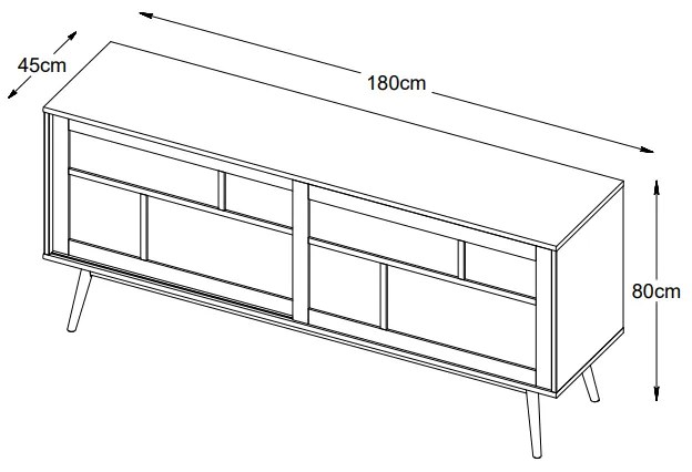 Dizajnová komoda Tallys 180 cm prírodný dub