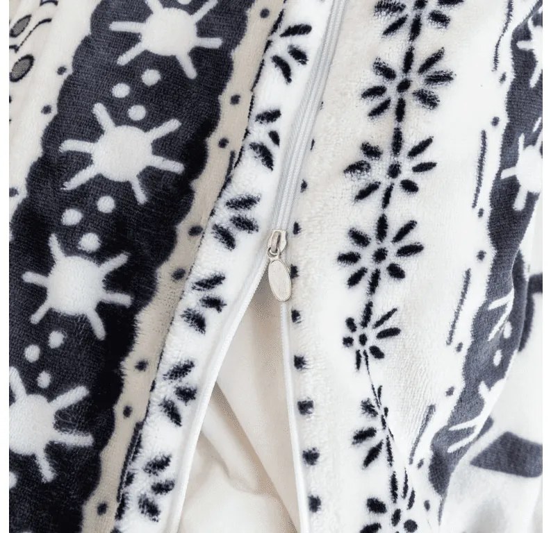 Sada 2ks mikroplyšových obliečok WINTER DEER sivé + obliečka mikroplyš SOFT 180x200 cm biela, dvojlôžko