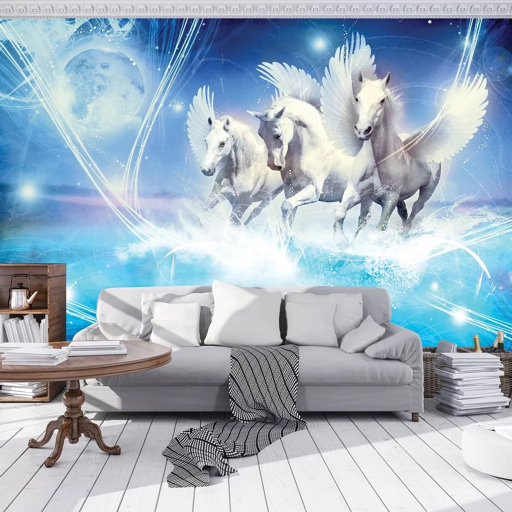 Fototapeta - Pegasus na modrom pozadí (152,5x104 cm)