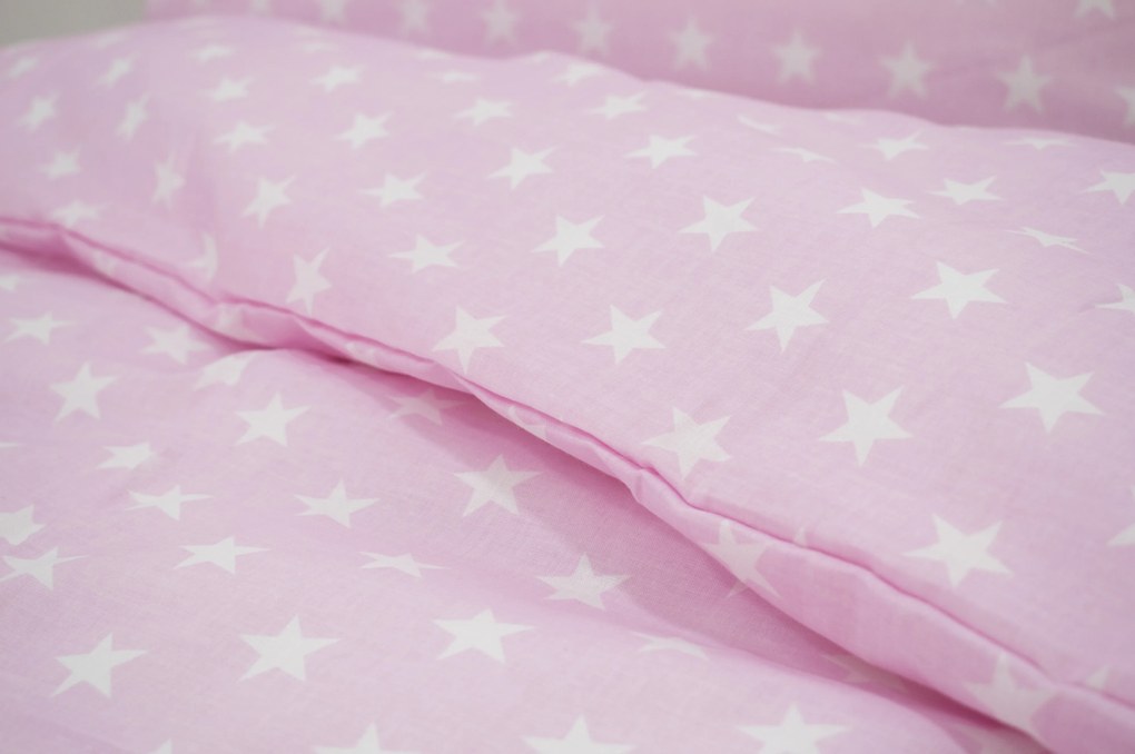 TOP BEDS Bavlnené detské obliečky Top Beds 160 x 110 ružová s bielymi hviezdičkami