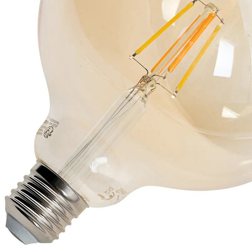 Sada 5 inteligentných LED žiaroviek E27 G125 zlatá 4,9 W 470 lm 1800-4000 K
