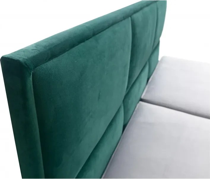 Čalúnená posteľ Kvadrat II, 200x160, zelená / šedá (an 4810/4817)
