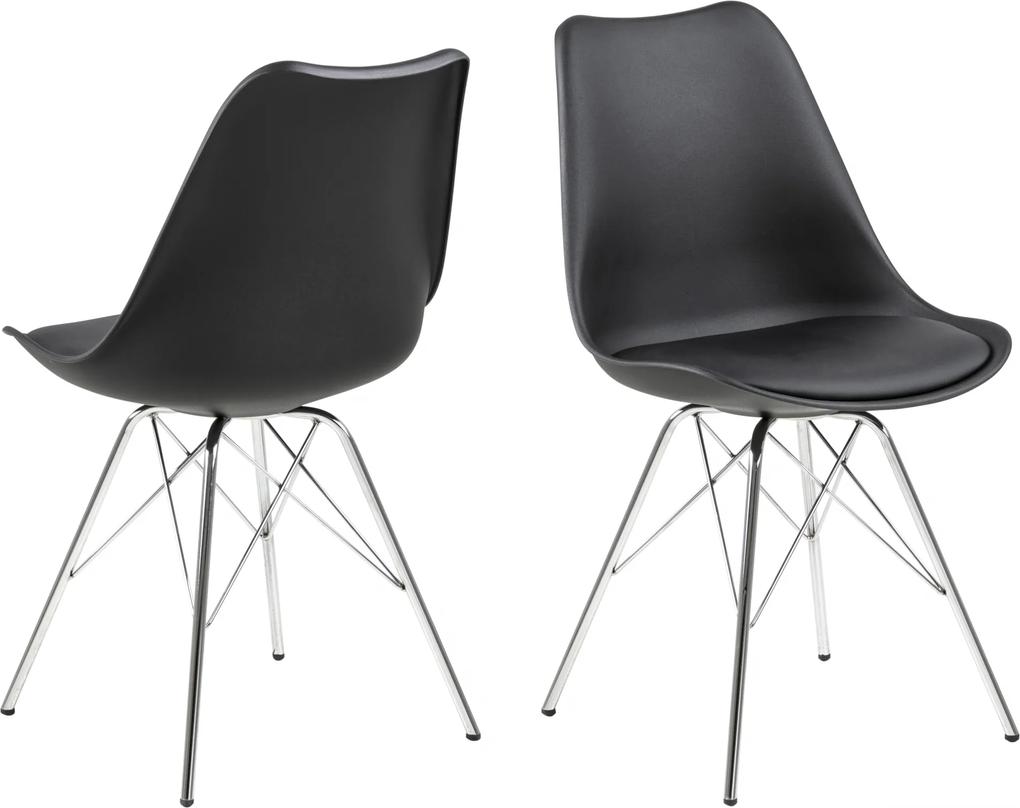 Bighome - Jedálenská stolička ERIS, čierna, strieborná