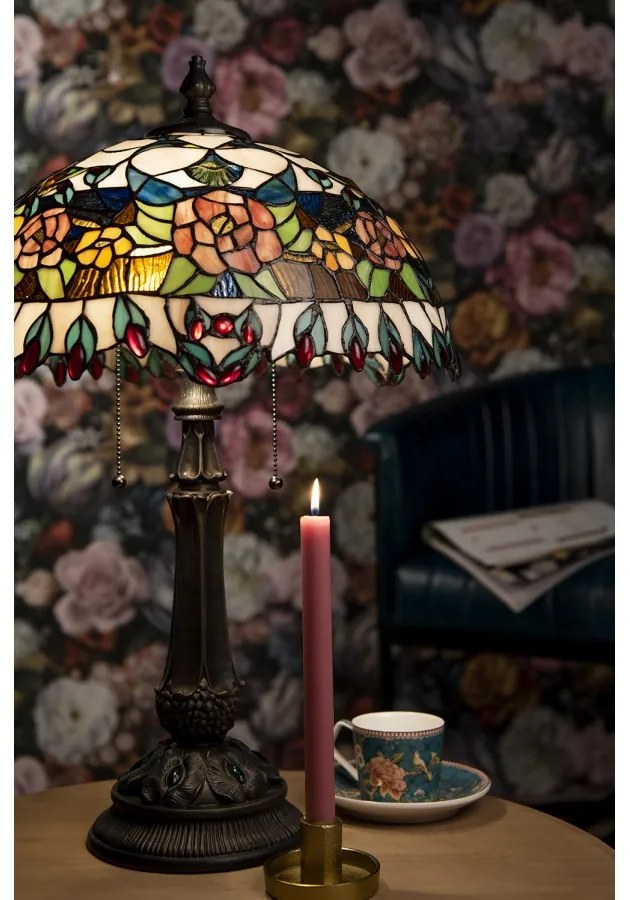 Pestrá Tiffany lampa stolová Ø41*67