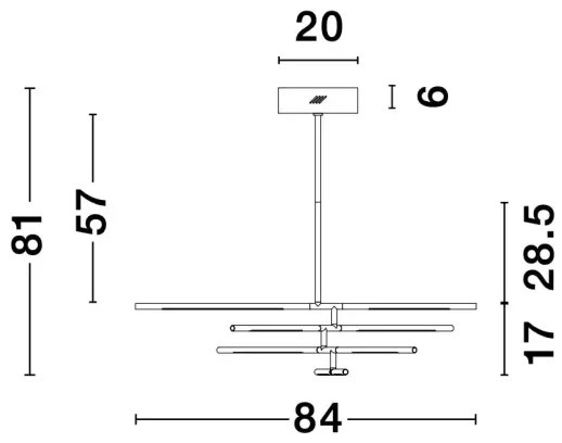 LED luster Raccio 84 zlaté