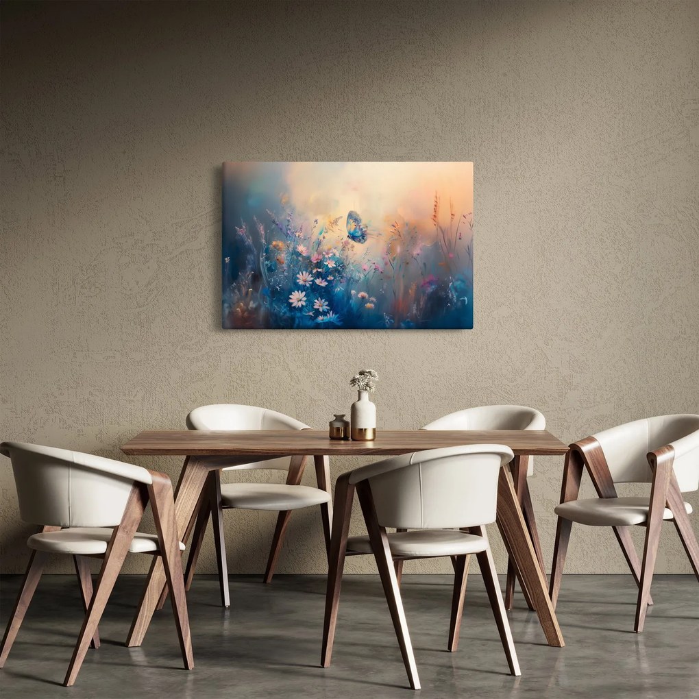 Obraz - Lúka s motýľom (90x60 cm)