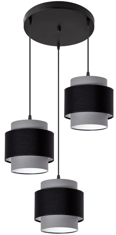Luster na lanku 3xE27/60W/230V šedá