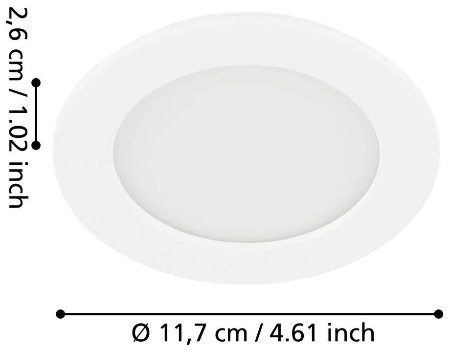 Biele LED podhľadové stropné svietidlo FUEVA 5 – EGLO