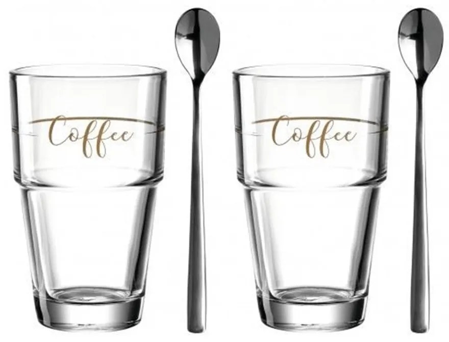 Skleničky na kávu se lžičkou Leonardo SOLO 410ml  "Coffee" SET/2ks