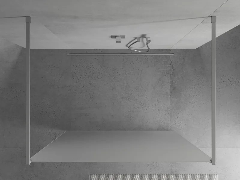 Mexen Kioto, priechodná sprchová zástena 100 x 200 cm, 8mm sklo námraza, 2x chrómová stabilizačná rozpera, 800-100-002-01-30
