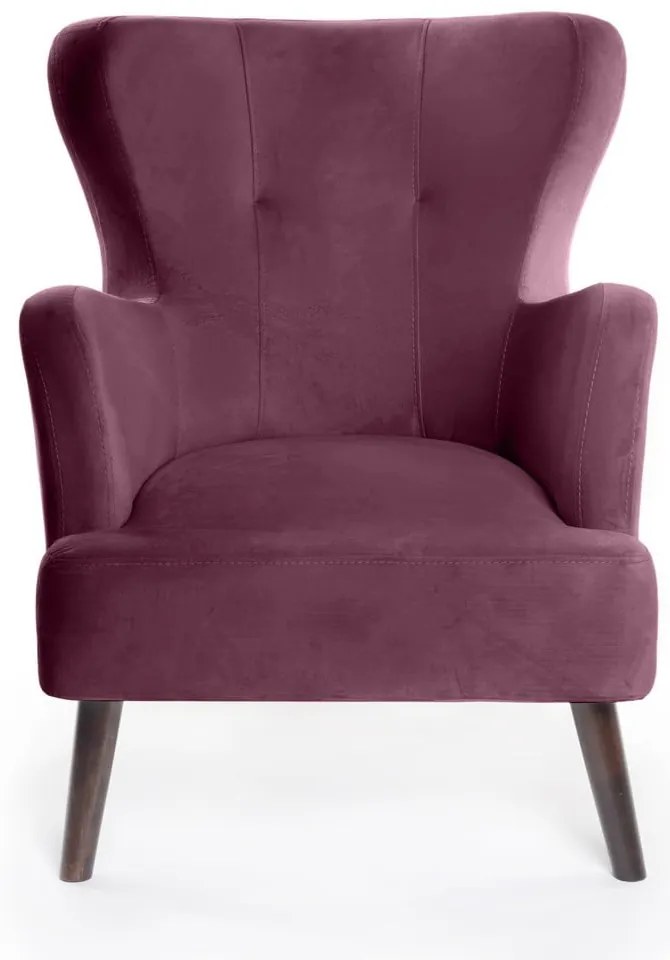 Fialové zamatové kreslo ušiak Noemye – Bonami Selection