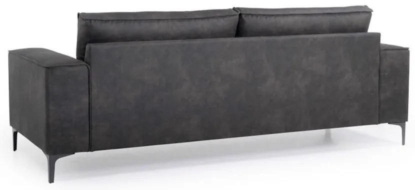 Antracitová pohovka z imitácie kože 224 cm Copenhagen – Scandic