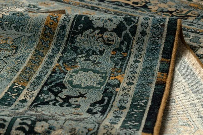 Vlnený koberec POLONIA ALHAMBRA Ornament, koňakový rám