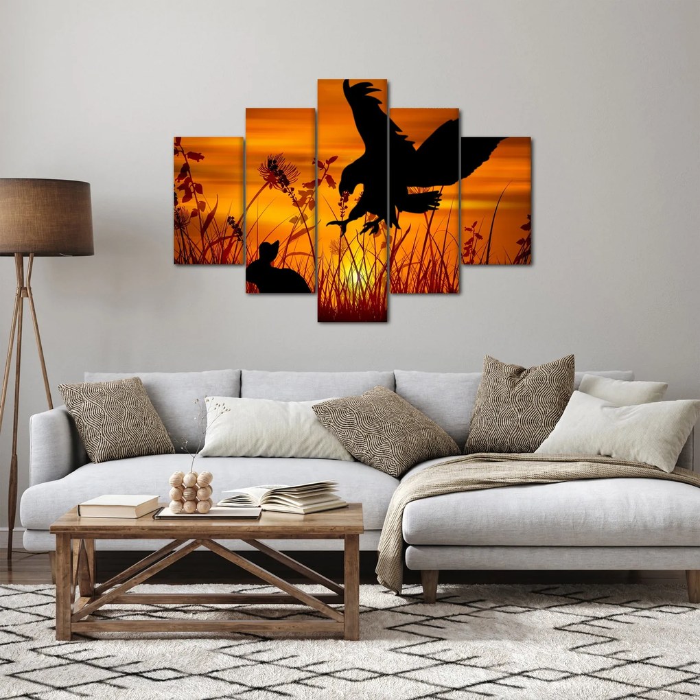 Obraz siluety dravca (150x105 cm)
