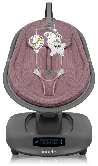 Lionelo - Detské húpacie lehátko s melódiou BLOSSOM Pink Mauve + diaľkové ovládanie