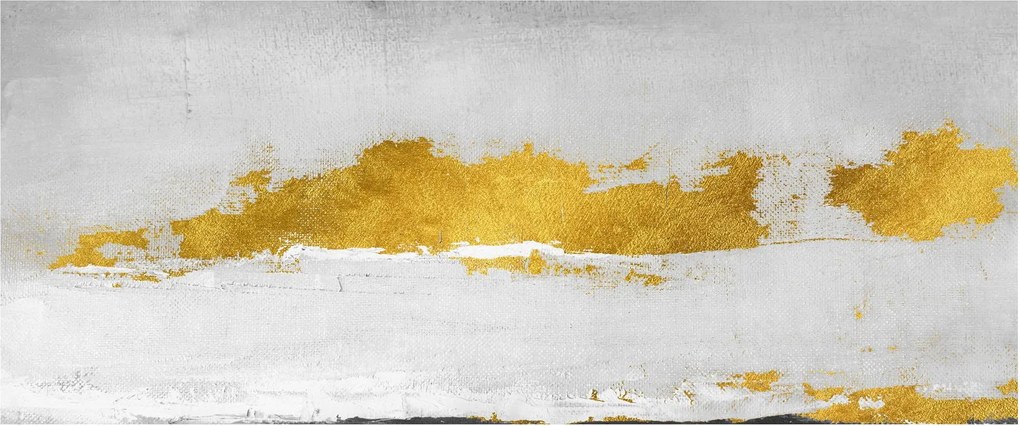 Obraz - Zlaté a šedé ťahy (120x50 cm)